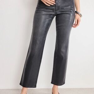 Good American Good Legs Straight Coated Jeans size 6/28